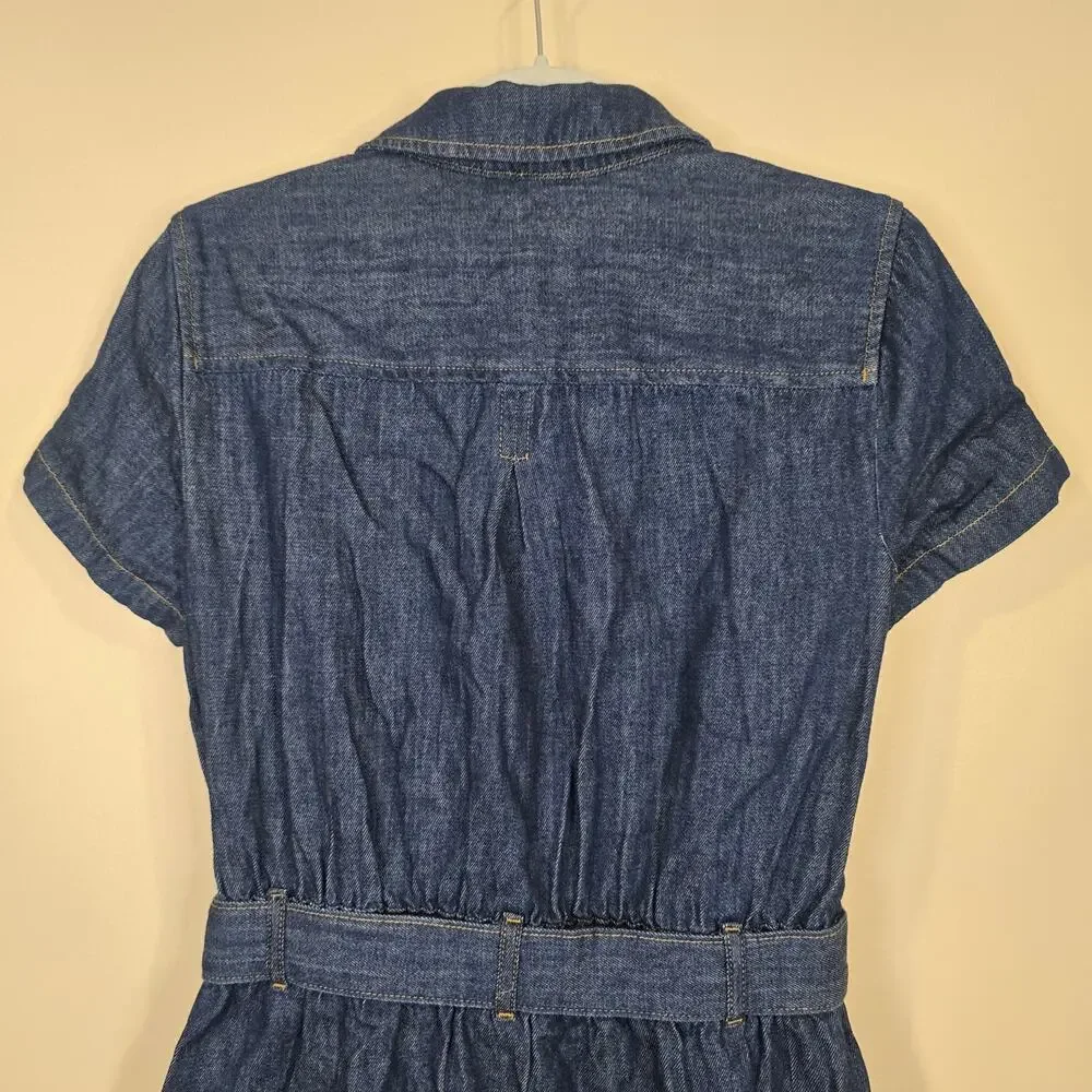 NEW NWT Women's J. Crew Denim Button Front Belted Shirt Dress | Size 2 - Picture 7 of 10